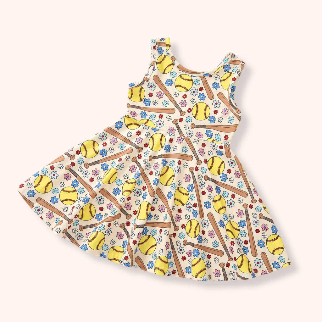 Softball Stitches Girls Dress
